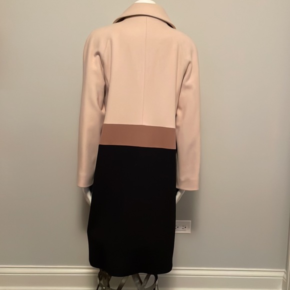 Fleurette Loro Piana Camel, Black and Tan Wool Car Coat Size 14 - Picture 7 of 12